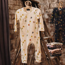 Load image into Gallery viewer, monster grid organic cotton onesie
