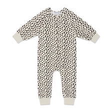 Load image into Gallery viewer, terry towel cheetah baby zip sleepsuit
