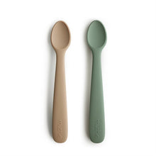 Load image into Gallery viewer, mushie silicone feeding spoons - natural/dried thyme
