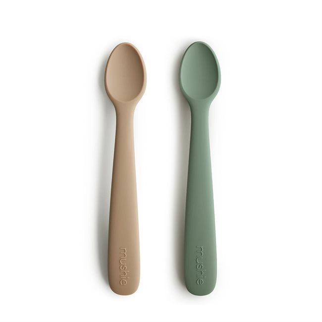 mushie silicone feeding spoons - natural/dried thyme