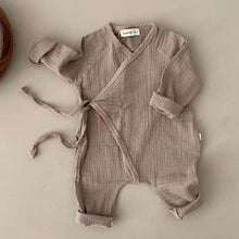 Load image into Gallery viewer, taupe muslin romper
