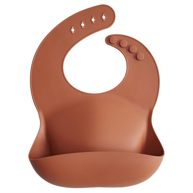 mushie silicone bib - clay