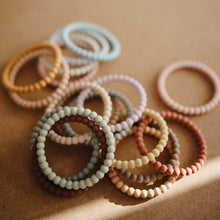 Load image into Gallery viewer, mushie silicone pearl teether bracelets - clary sage, tuscany + desert sand
