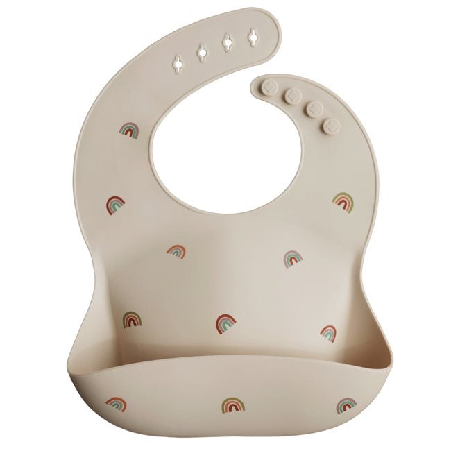 mushie silicone bib - rainbow