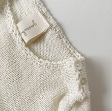 Load image into Gallery viewer, lightweight organic cotton knit jumper with crochet trim - cream
