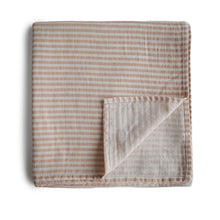 Load image into Gallery viewer, mushie organic swaddle blanket - natural stripe
