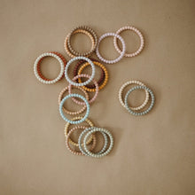 Load image into Gallery viewer, mushie silicone pearl teether bracelets - clary sage, tuscany + desert sand
