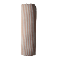 Load image into Gallery viewer, mushie organic swaddle blanket - natural stripe
