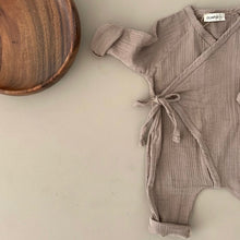 Load image into Gallery viewer, taupe muslin romper
