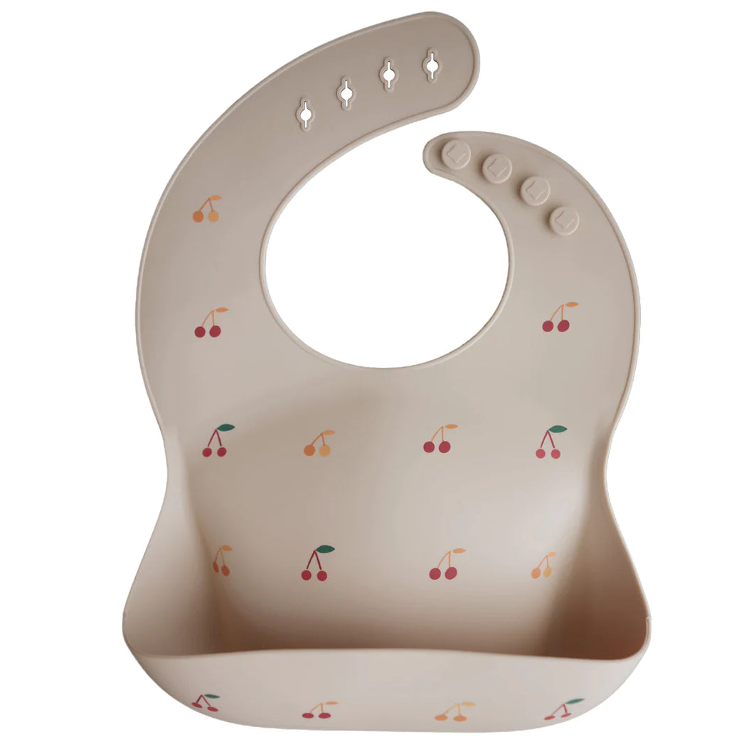 mushie silicone bib - cherries