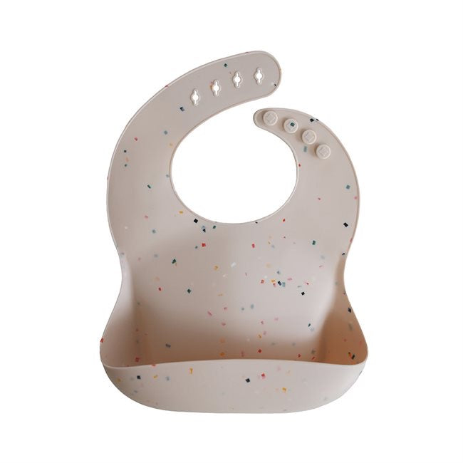 mushie silicone bib - vanilla confetti